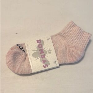 Bombas Pink Sparkle Ankle Socks - Size M